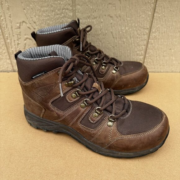 Drew Trek Boots Waterproof Men\'s Size 9.5 4W Brown Lace Up Leather Drew Trek Men Boot In Dark Brown - Walmart.com main image 3